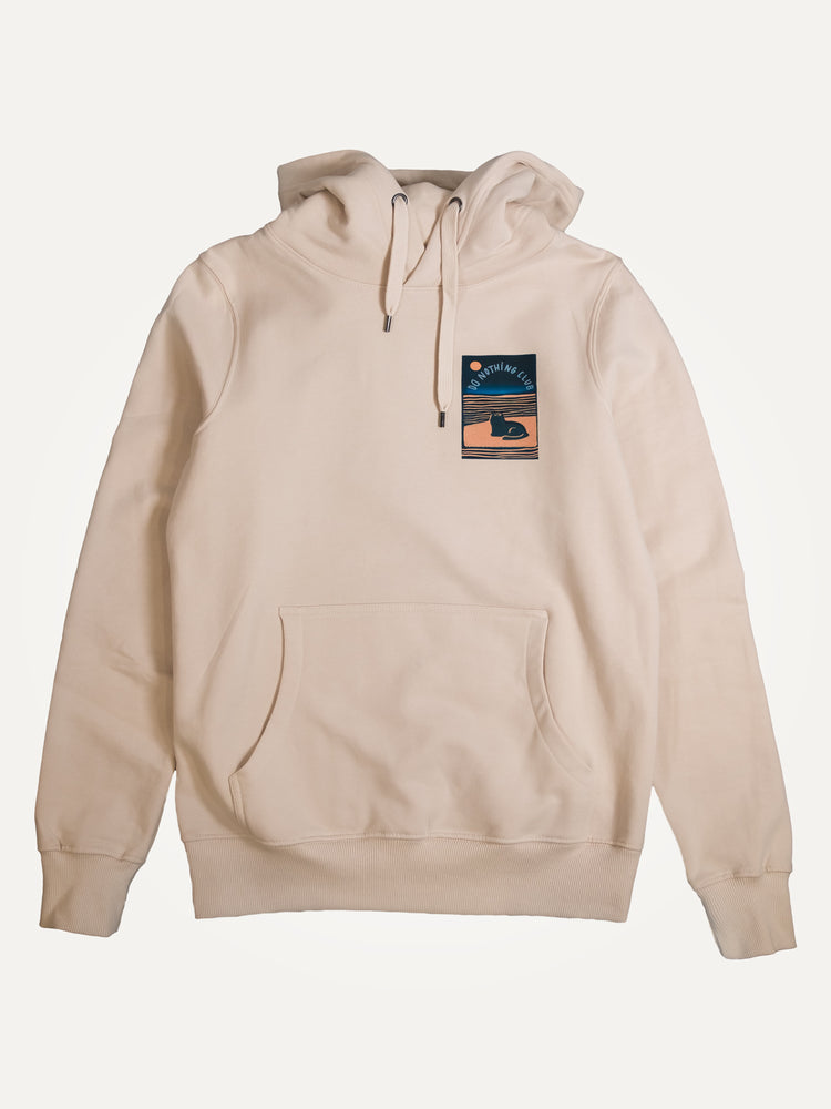 do nothing cat organic cotton sand hoodie