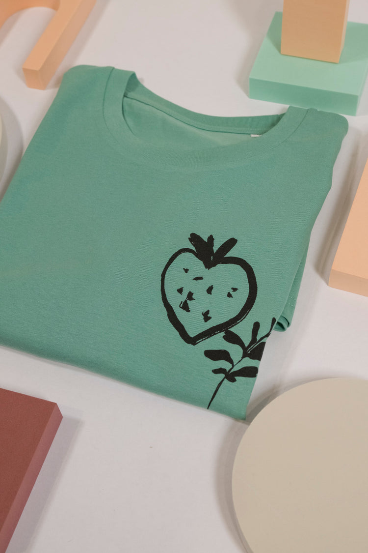 fruit salade dusky green organic t-shirt