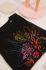 floral drawings black organic rolled sleeve loose t-shirt