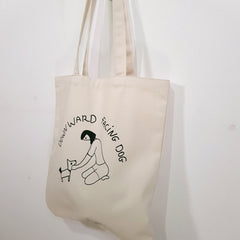downward facing dog organic cotton premium tote bag te koop in de webshop van Almost Summer Amsterdam