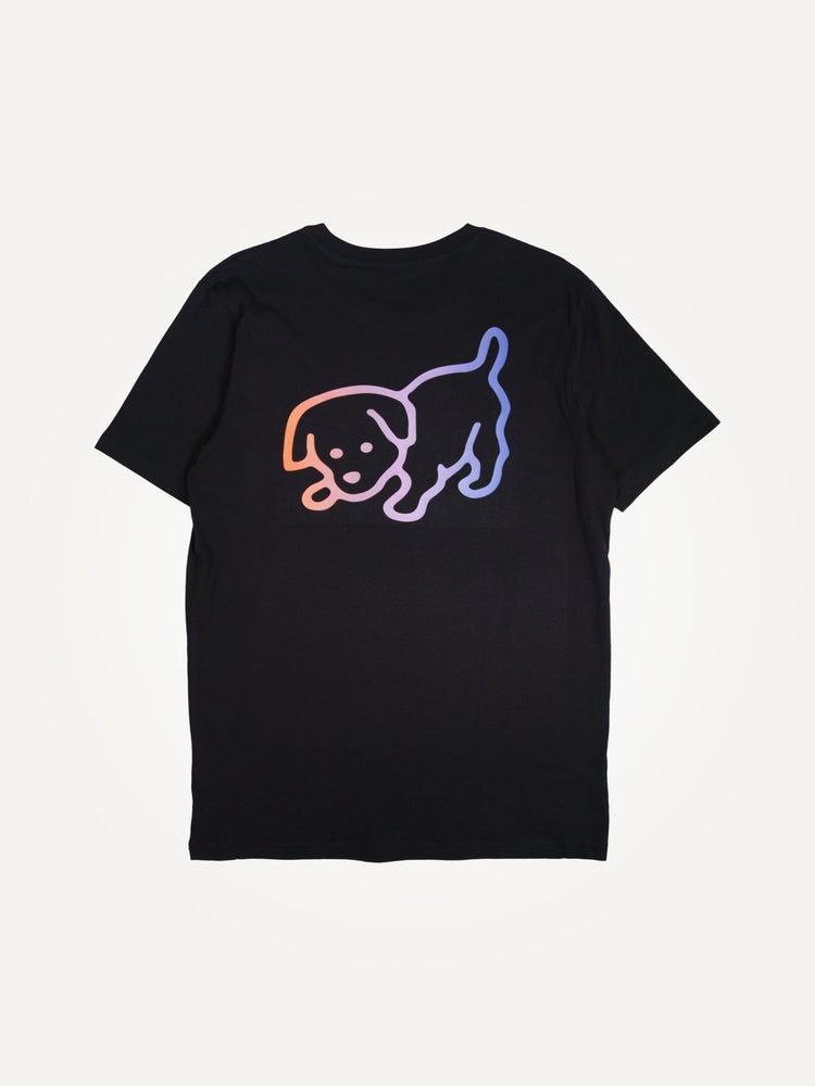 Rage glow puppy unisex black organic cotton t-shirt te koop in de webshop van Almost Summer Amsterdam