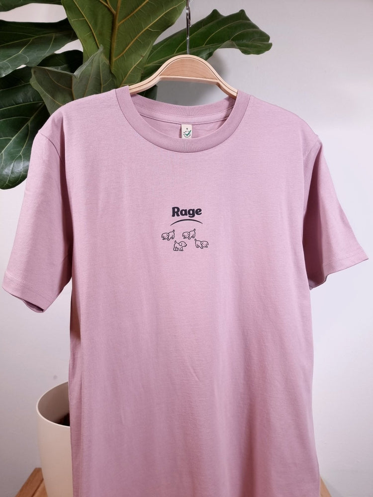 rage lila rose unisex organic cotton t-shirt te koop in de webshop van Almost Summer Amsterdam